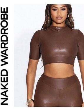 Naked Wardrobe 🤎 drippin’ crop top | NWT | Small